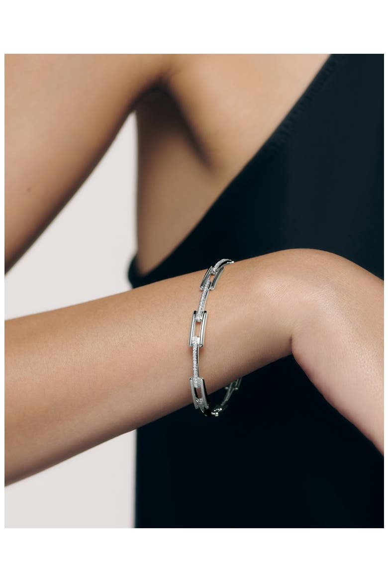 Lab Grown Diamond Signature Bangle, Alternate, color, STERLING SILVER / LAB DIA