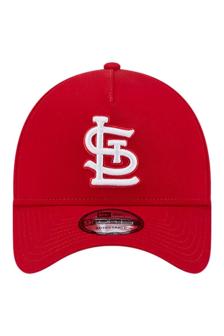 Men's New Era Red St. Louis Cardinals Team Color A-Frame 9FORTY Adjustable Hat, Alternate, color, Red