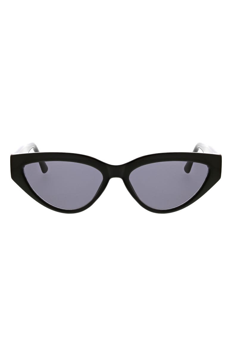 Oscar de la Renta 56mm Slim Modern Cat Eye Sunglasses, Main, color, Black