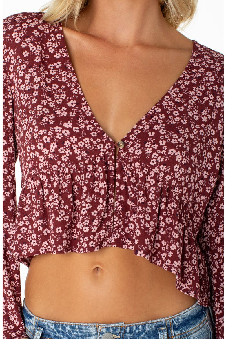 Night Sky Floral Crop Top, Alternate, color, PORT