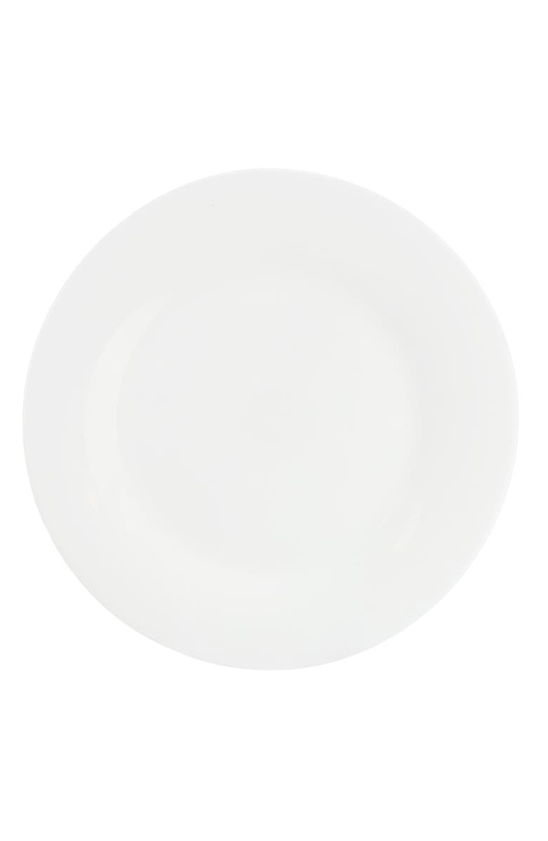 Gibson Ultra Ultra White Shadow 12 Piece Opal Glass Dinnerware Set, Alternate, color, White