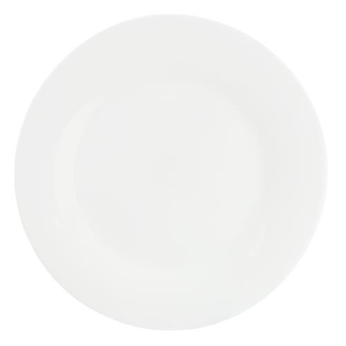 Gibson Ultra White Shadow 6 Piece 10 Inch Opal Glass Dinner Plate Set In White