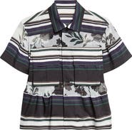 Sacai Pattern Mix Short Sleeve Button-Up Shirt