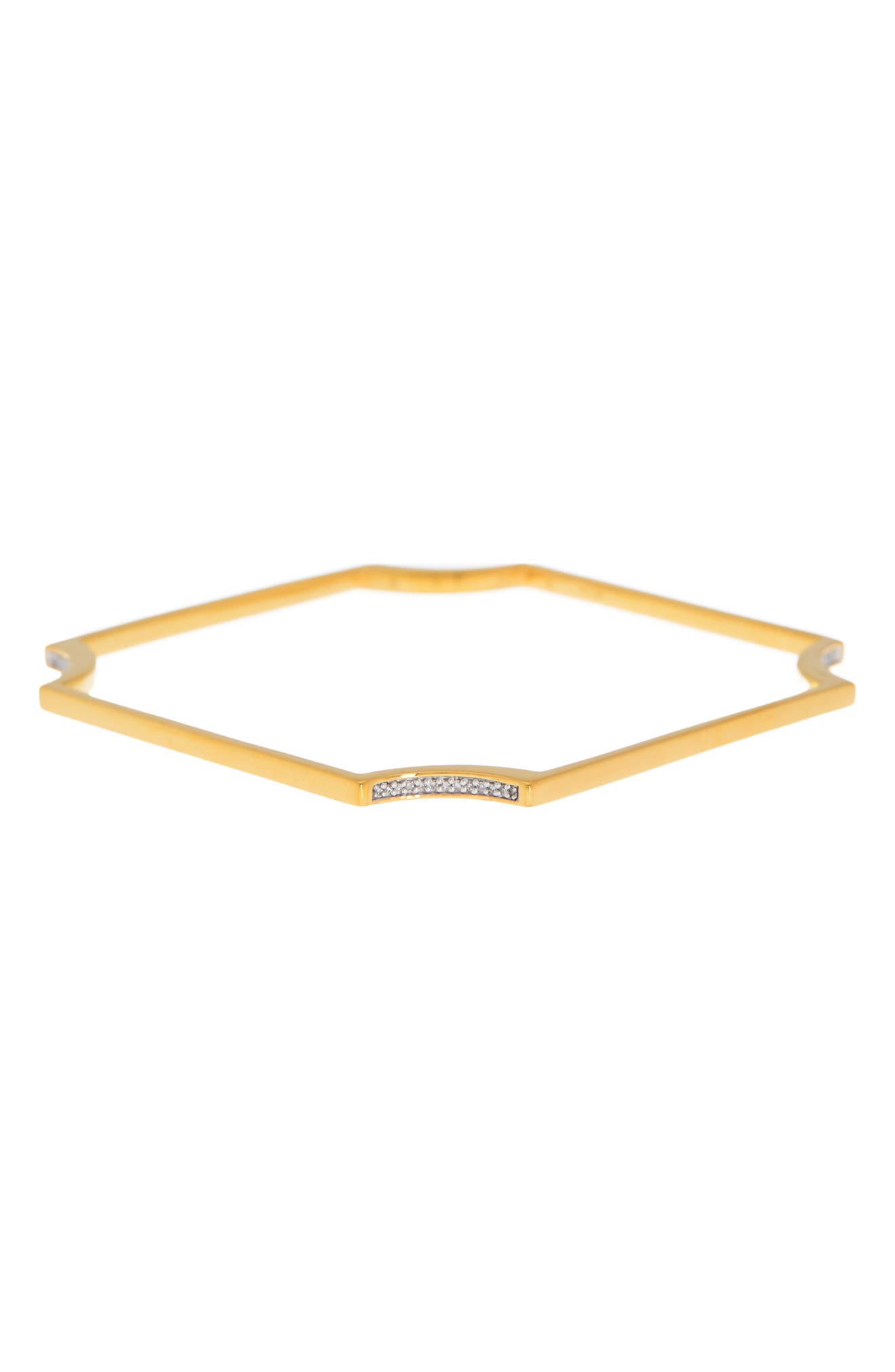 Monica Vinader Signature 18K Yellow Gold Vermeil Fixed Diamond Bangle ...