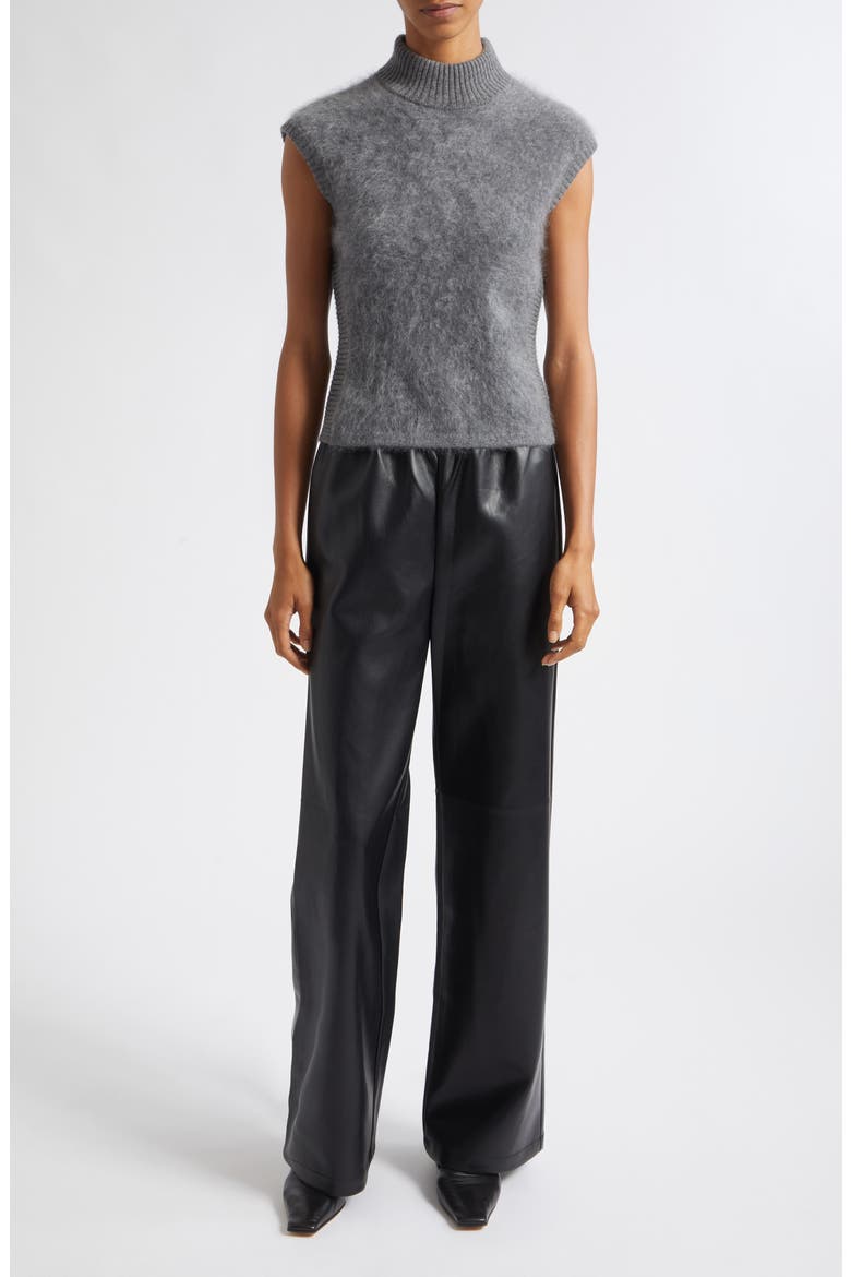 Sabina Mock Neck Cashmere Sweater Tank, Alternate, color, STEEL MELANGE