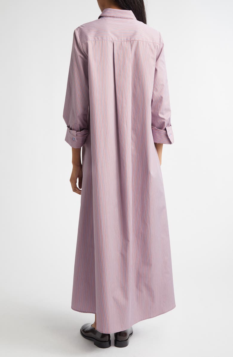 TWP Jennys Stripe Long Sleeve Cotton Shirtdress, Alternate, color, Rust / Blue