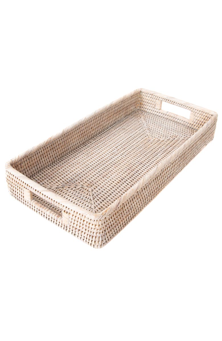 Artifacts Trading Company<sup>™</sup> Artifacts Rattan Rectangular Tray with Rounded Corners, Main, color, White Wash