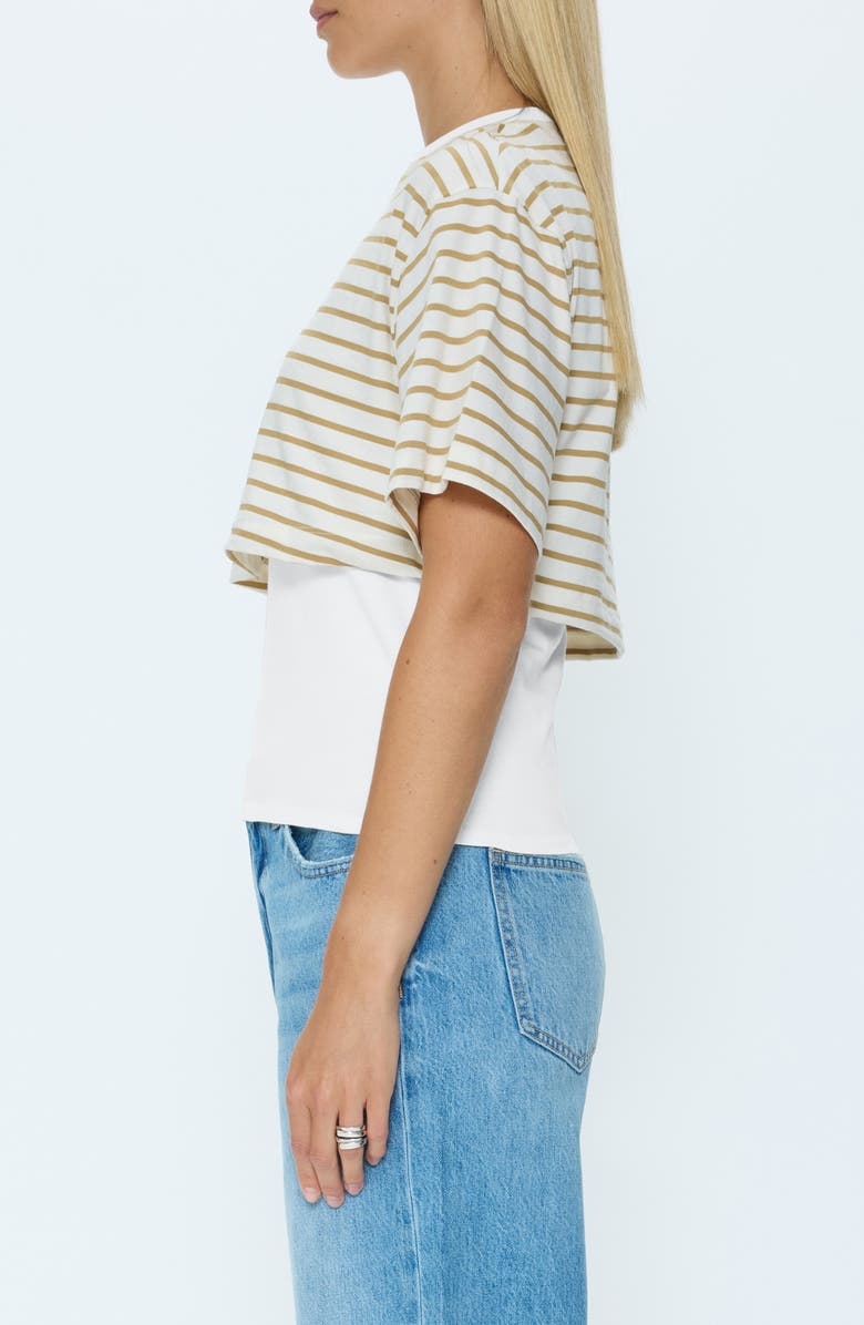 Pistola Camryn Stripe Layered Cotton Top, Alternate, color, Tannin Ecru Stripe