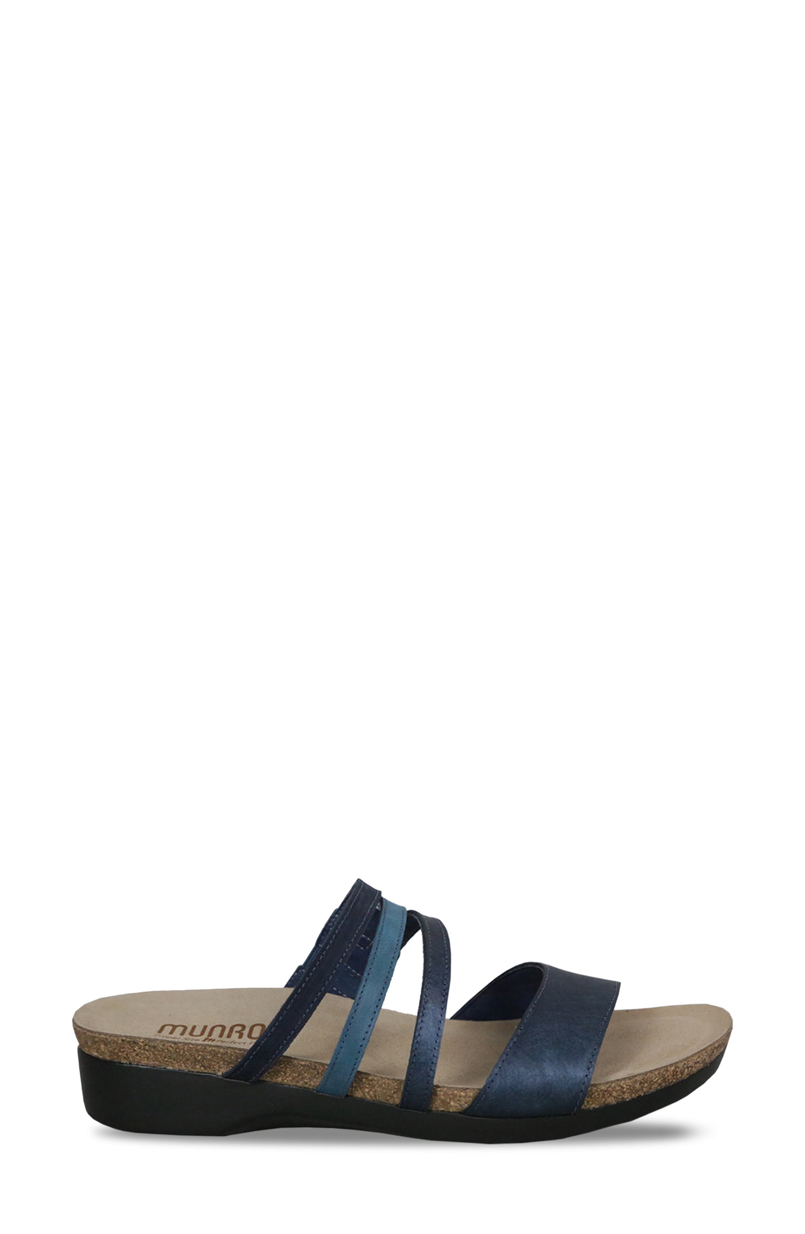 Camila Slide Sandal, Alternate, color, BLUE METALLIC LEATHER