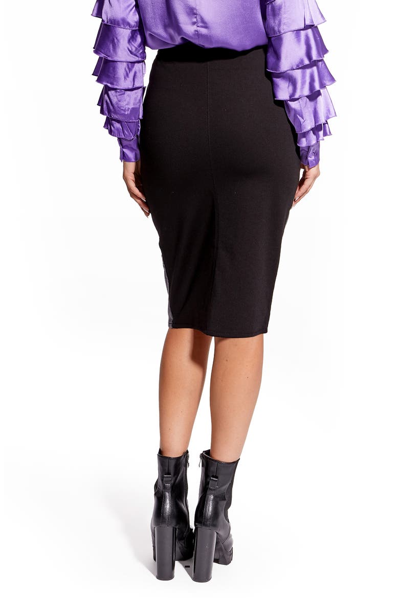 Port Elizabeth Recycled Leather Skirt, Alternate, color, BLACK