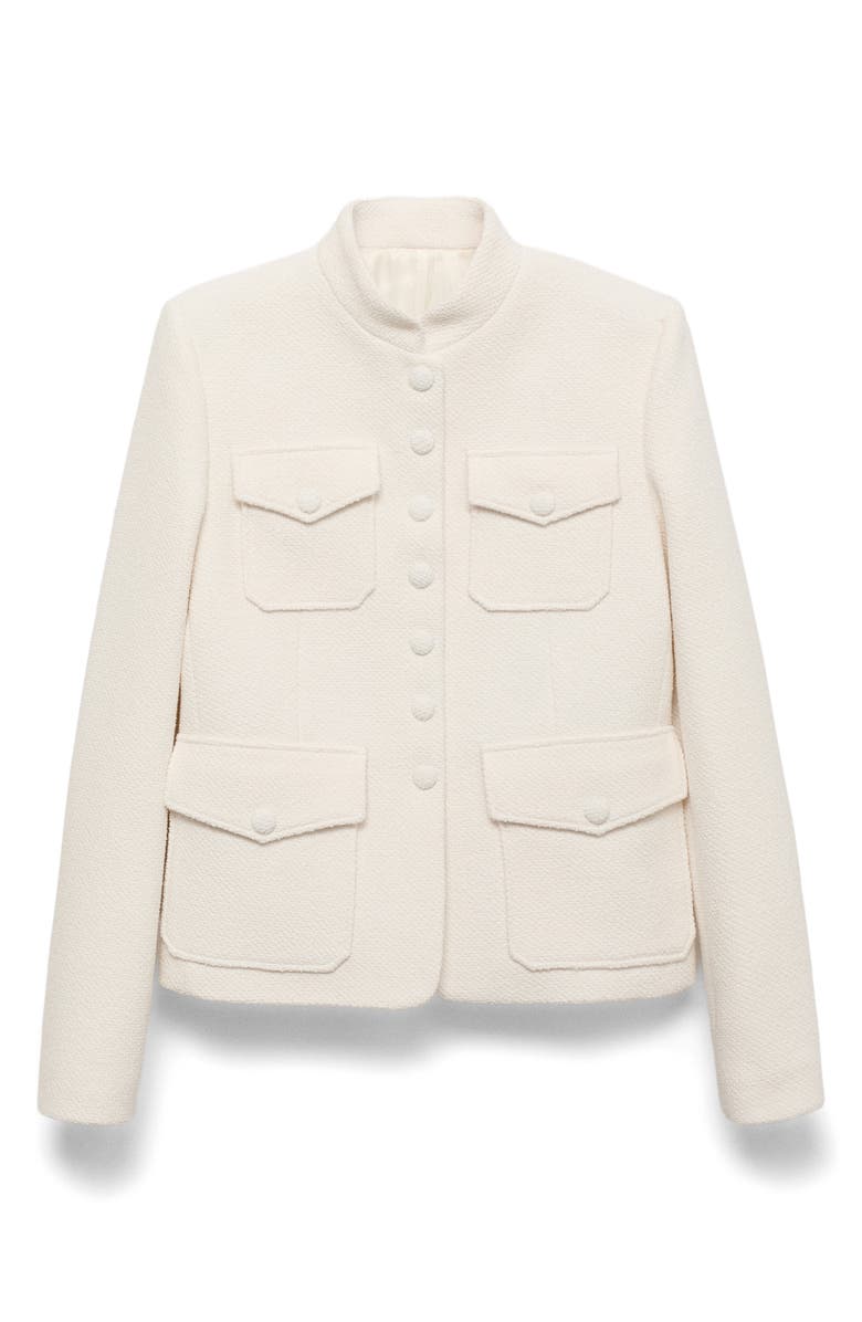 MANGO Bouclé Jacket, Alternate, color, Off White
