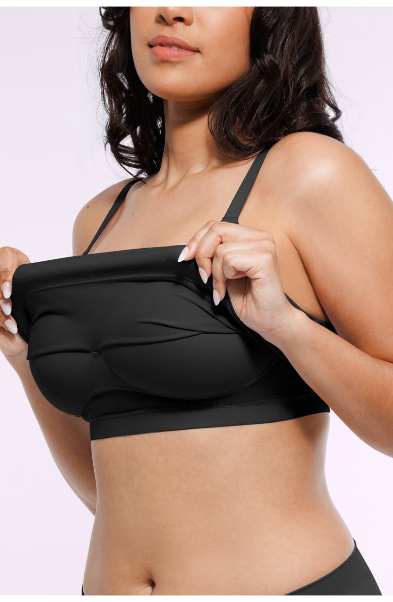 Shapellx Oyster Reborn T-Shirt Bra, Alternate, color, Jet Black