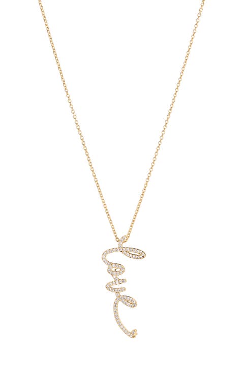 Cirque Love Pavé Cubic Zirconia Pendant Necklace
