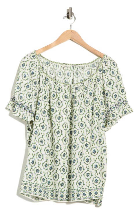 Keyhole Short Sleeve Top (Plus)