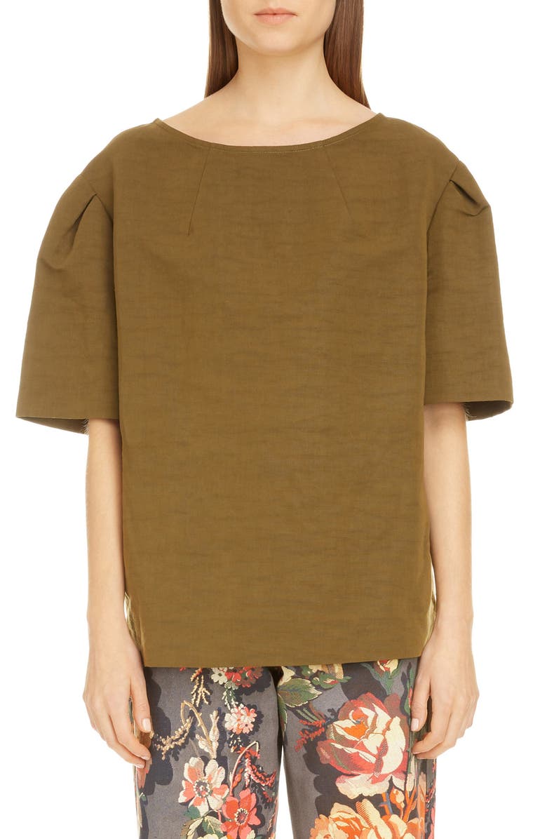 Dries Van Noten Creoly Linen & Cotton Top, Main, color, 