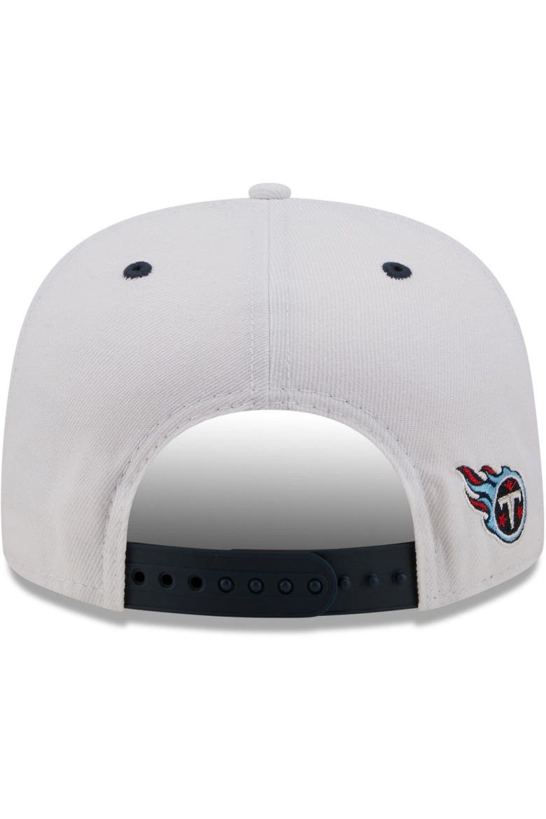 Men's New Era White/Navy Tennessee Titans Sparky Original 9FIFTY Snapback Hat, Alternate, color, White