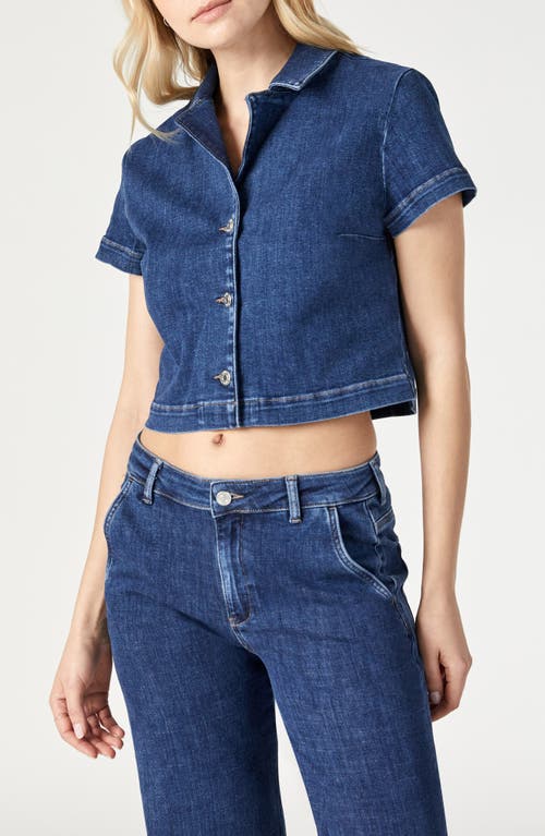 Mavi Jeans Keyla Crop Denim Shirt In Blue