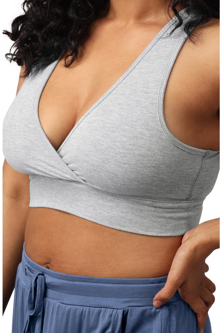 French Terry Racerback Nursing & Sleep Bra - Fits Sizes 30B-46D, Alternate, color, GREY HEATHER