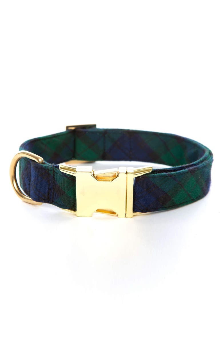 The Foggy Dog Black Watch Plaid Dog Collar, Main, color,