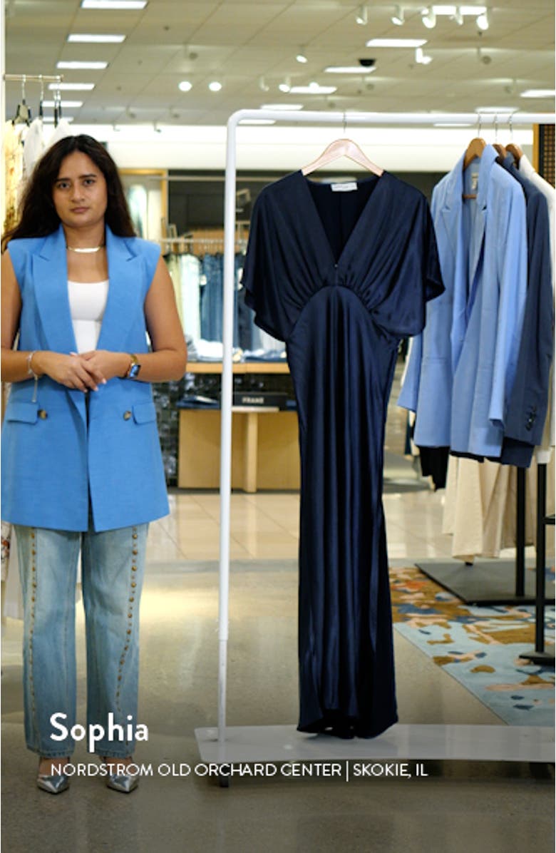 Ricki Dolman Sleeve Satin Dress, sales video thumbnail