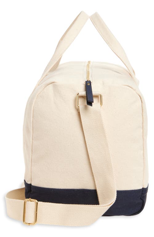 Favorite Daughter Mom Of The Year Embroidred Canvas Duffle Bag In Blue