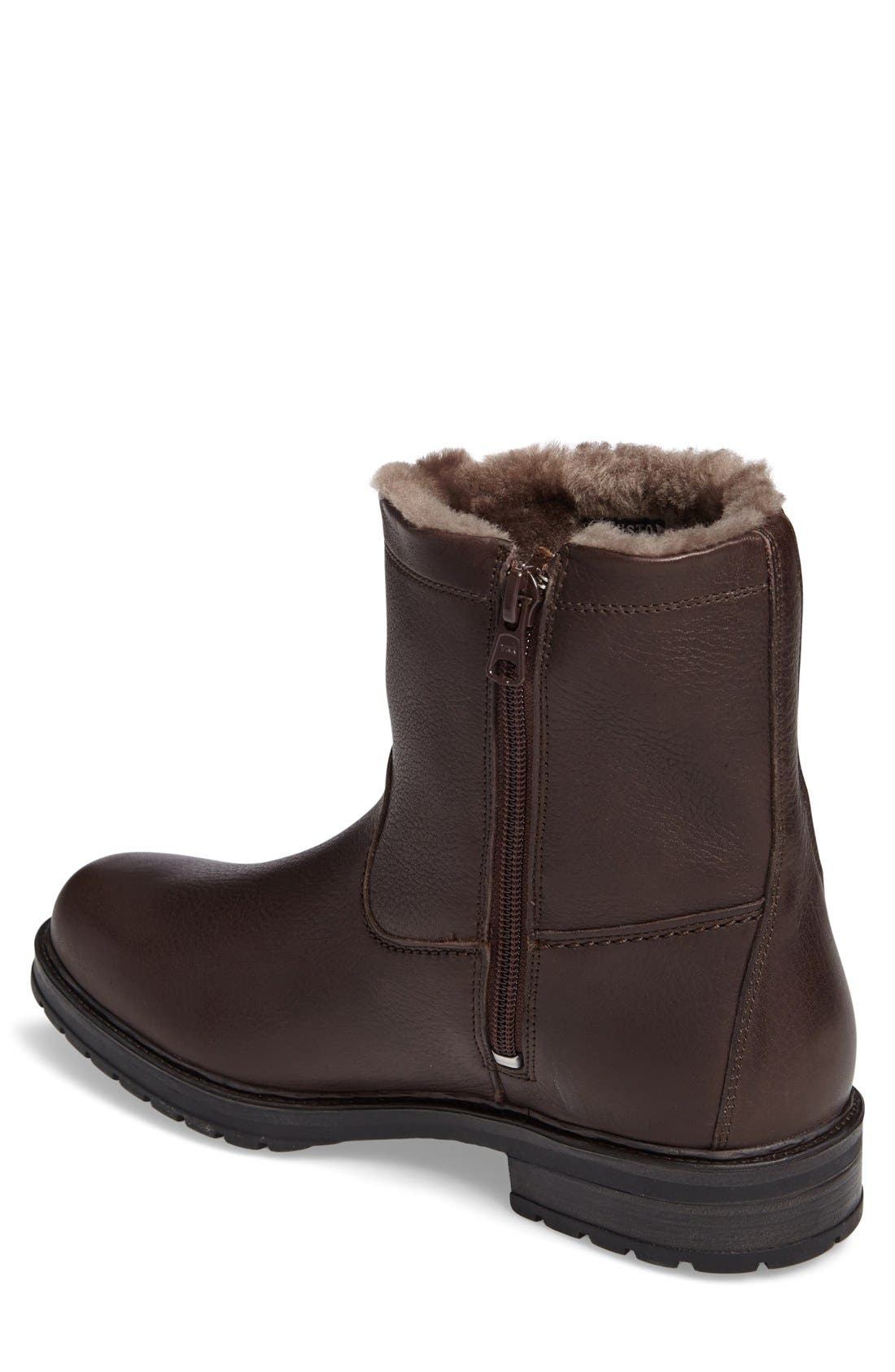 Leonardo HydroProtect Waterproof Genuine Shearling Lined Boot, Alternate, color, DARK BROWN MONTANA