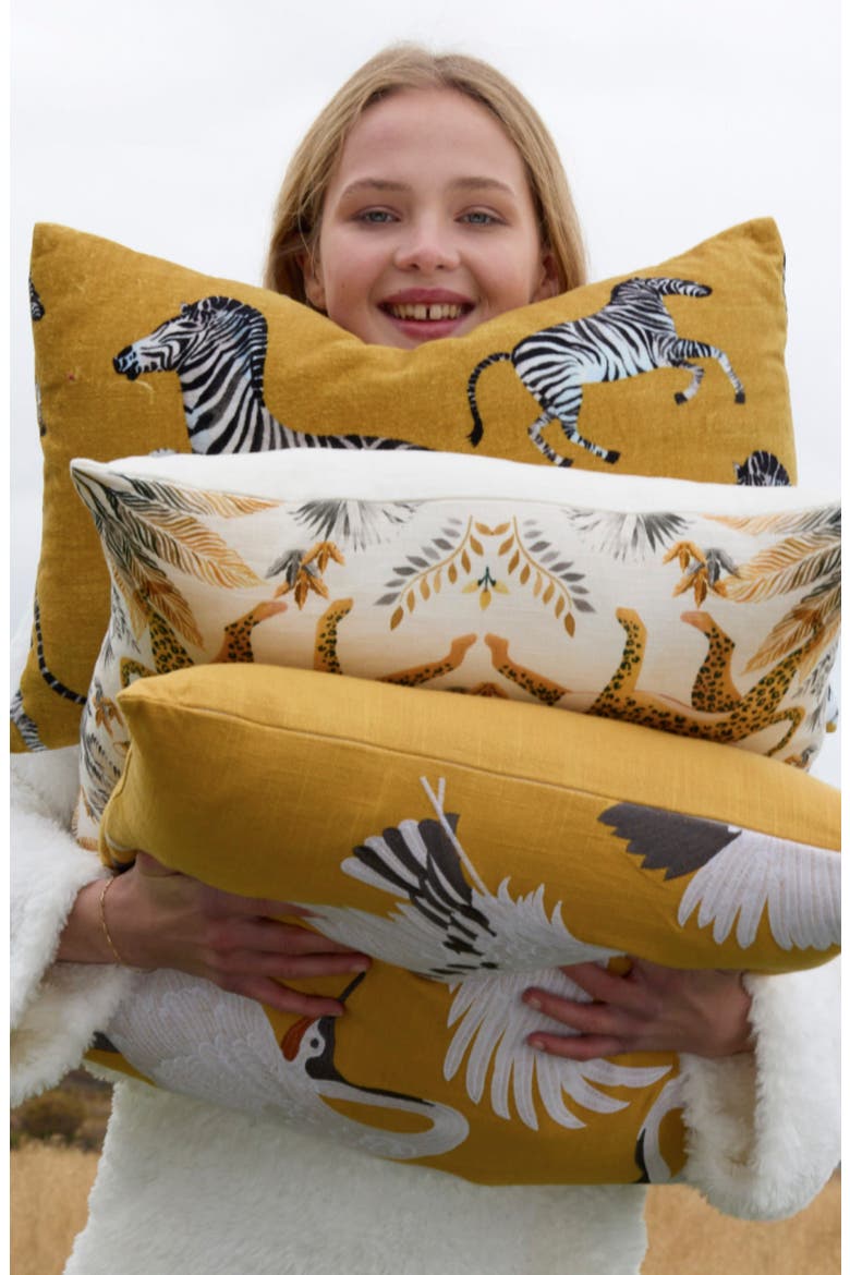 Graphic Leopard Accent Pillow, Alternate, color, IVORY/ GOLD