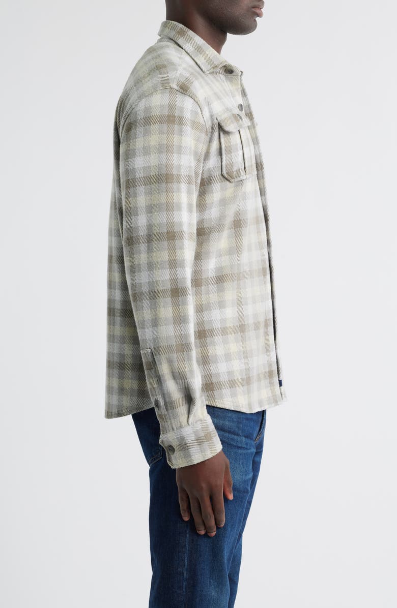 johnnie-O Marcelo Plaid Flannel Knit Button-Up Shirt, Alternate, color, Light Gray