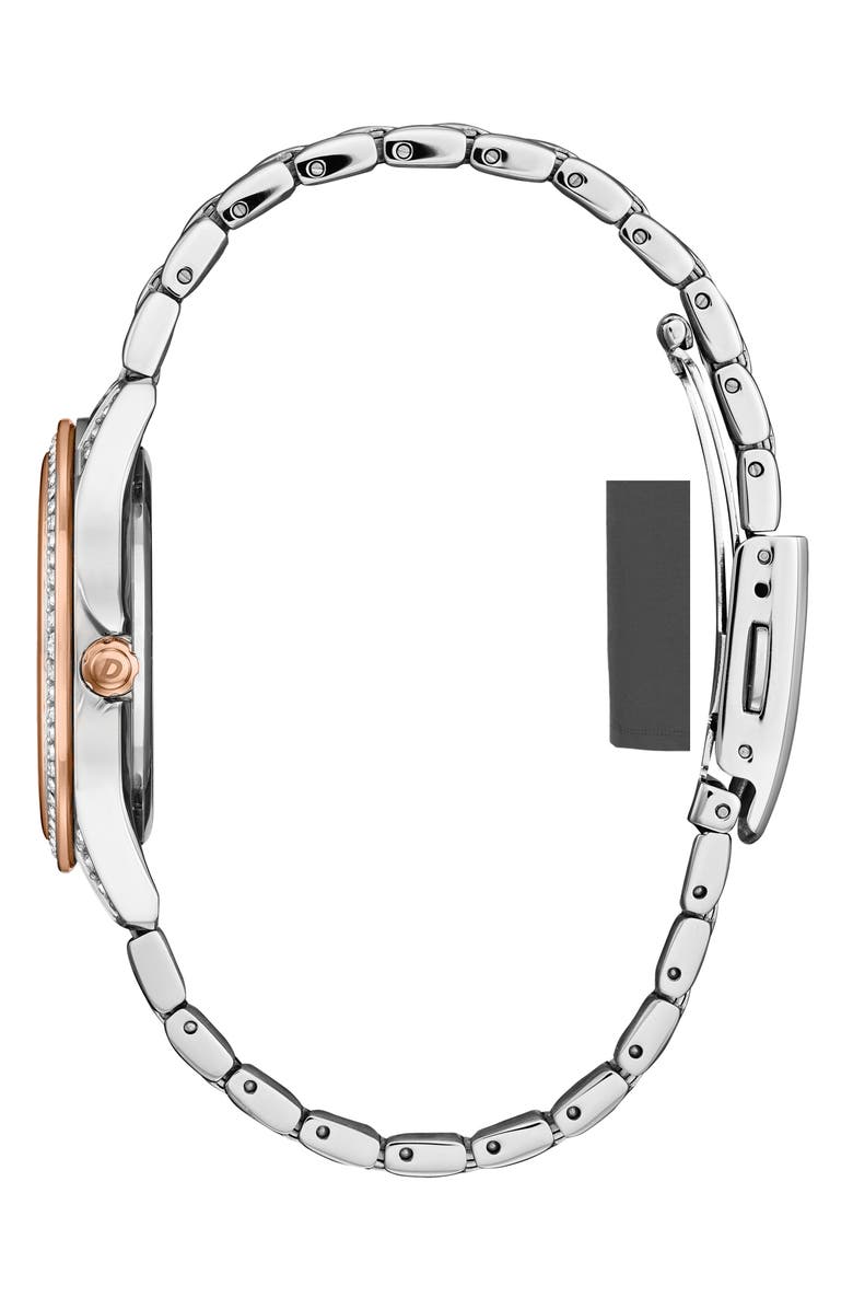 Citizen Eco Drive Crystal Accent Stainless Steel Bracelet Watch, 34mm, Alternate, color, Silver