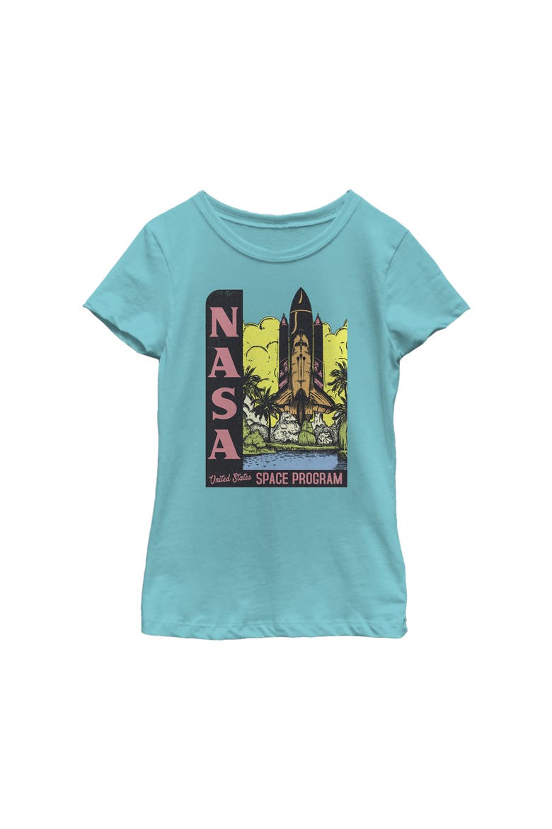 Girls' Vintage Space Program Graphic Tee, Main, color, Tahiti Blue