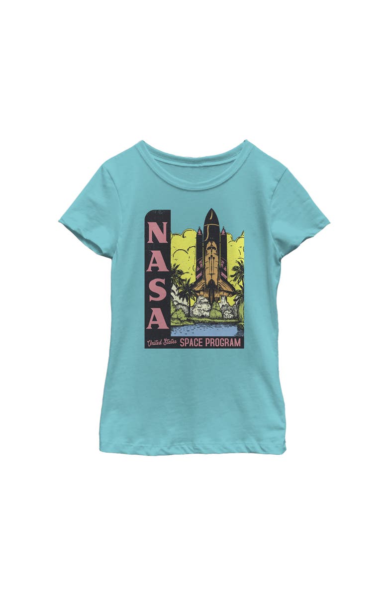 NASA Girl's NASA Vintage Space Program Graphic T-Shirt, Main, color, Tahiti Blue