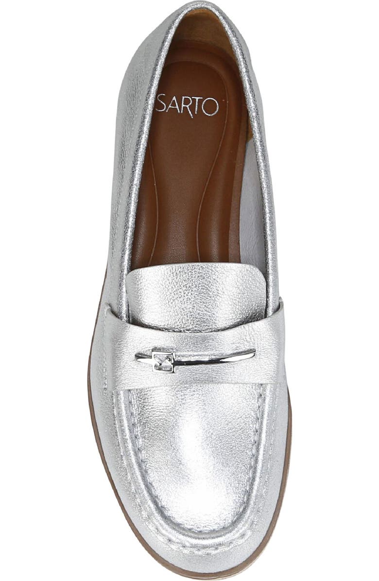 SARTO by Franco Sarto Riley Bit Loafer, Alternate, color, Silver Leather