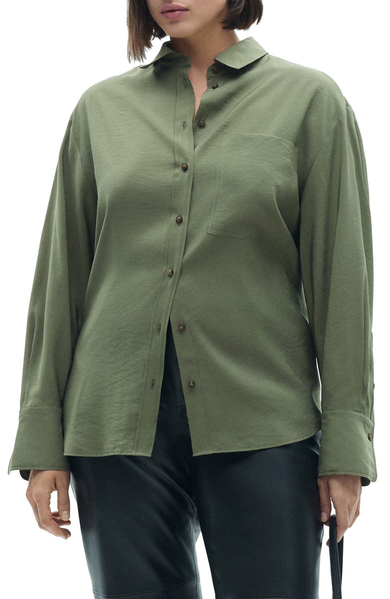 MANGO Relaxed Button-Up Shirt, Main, color,