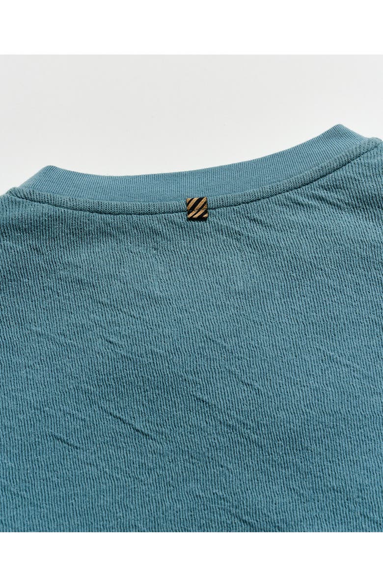 Billy Reid Rib Crinkle Cotton Sweatshirt, Alternate, color, Blue