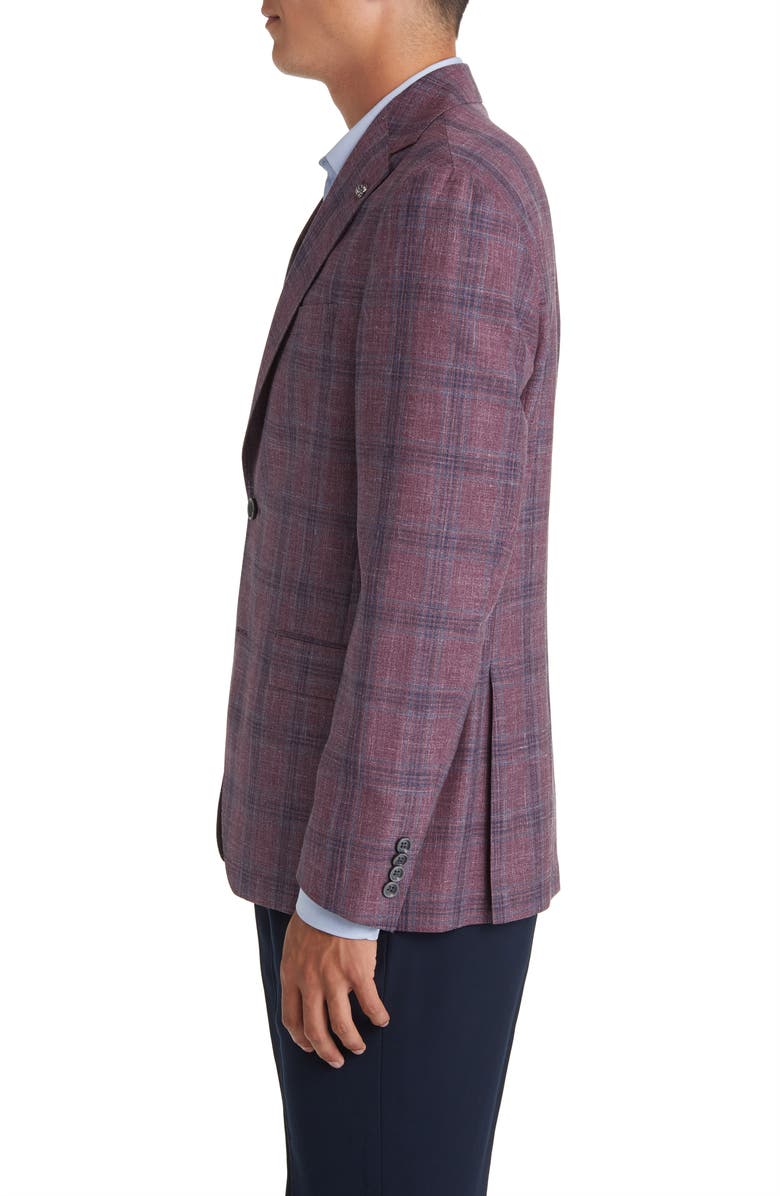 Jack Victor Midland Soft Constructed Plaid Wool & Silk Blend Sport Coat, Alternate, color, 
