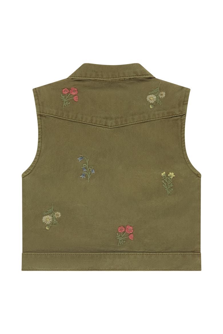 Embroidered Flower Vest, Alternate, color, Army