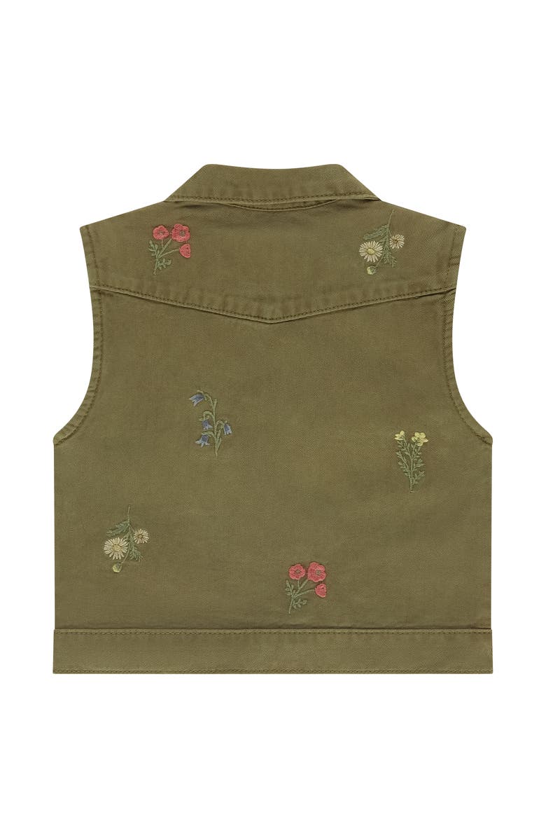Stains and Stories by Babyface Embroidered Flower Vest, Alternate, color, Army