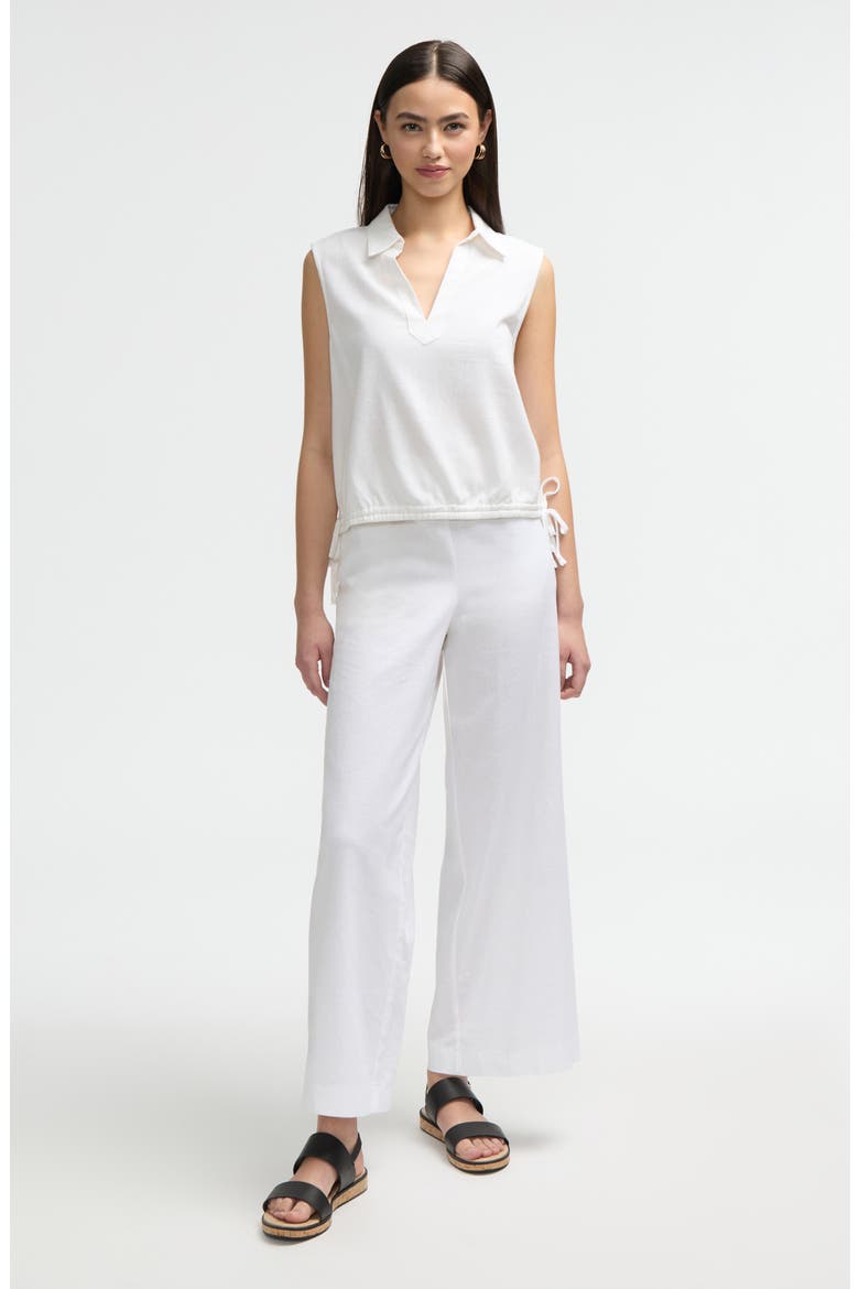 Sleeveless Drawstring Hem Top, Alternate, color, WHITE