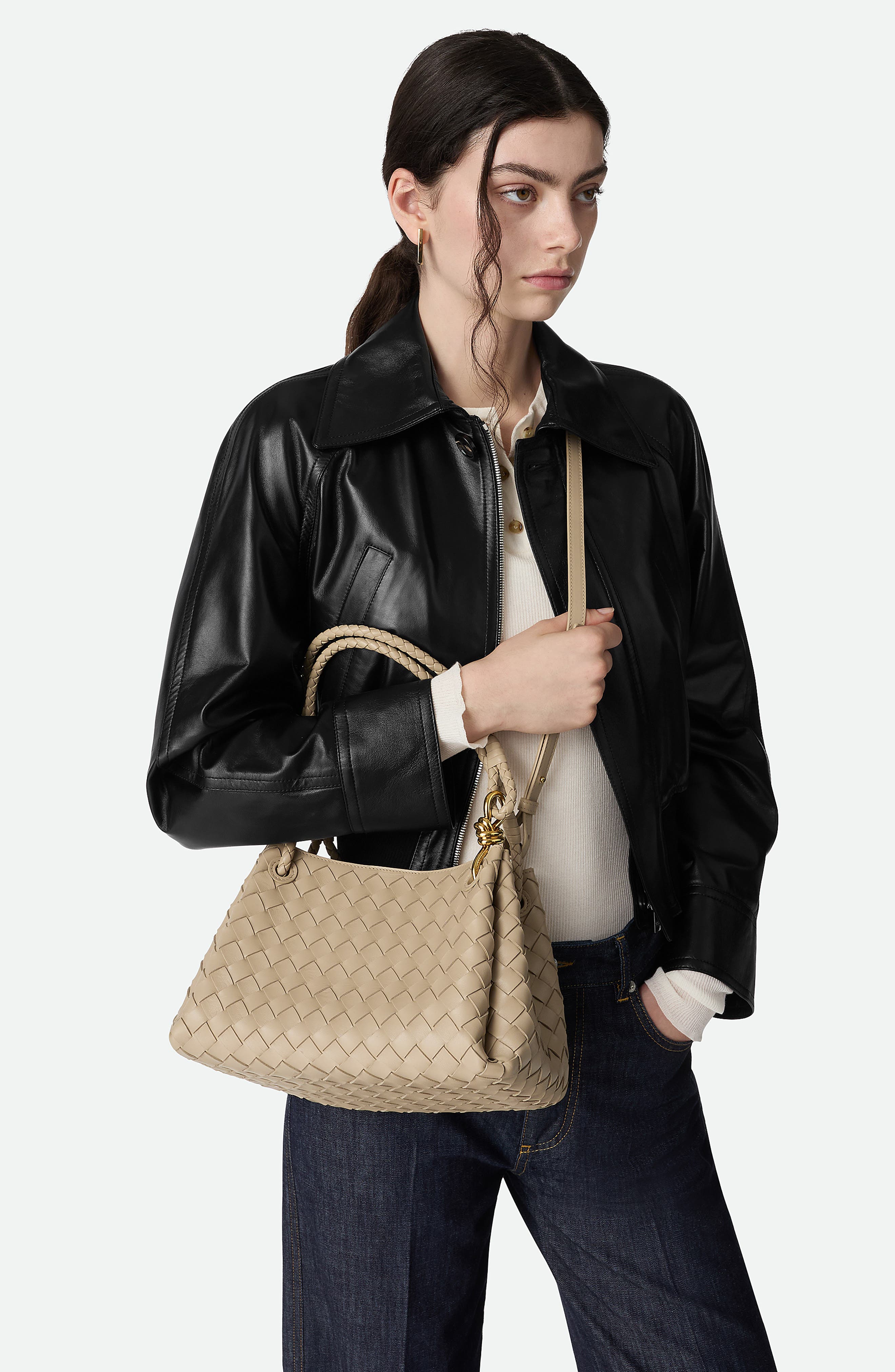 Bottega Veneta Small Parachute Intrecciato Leather Shoulder Bag (Women ...