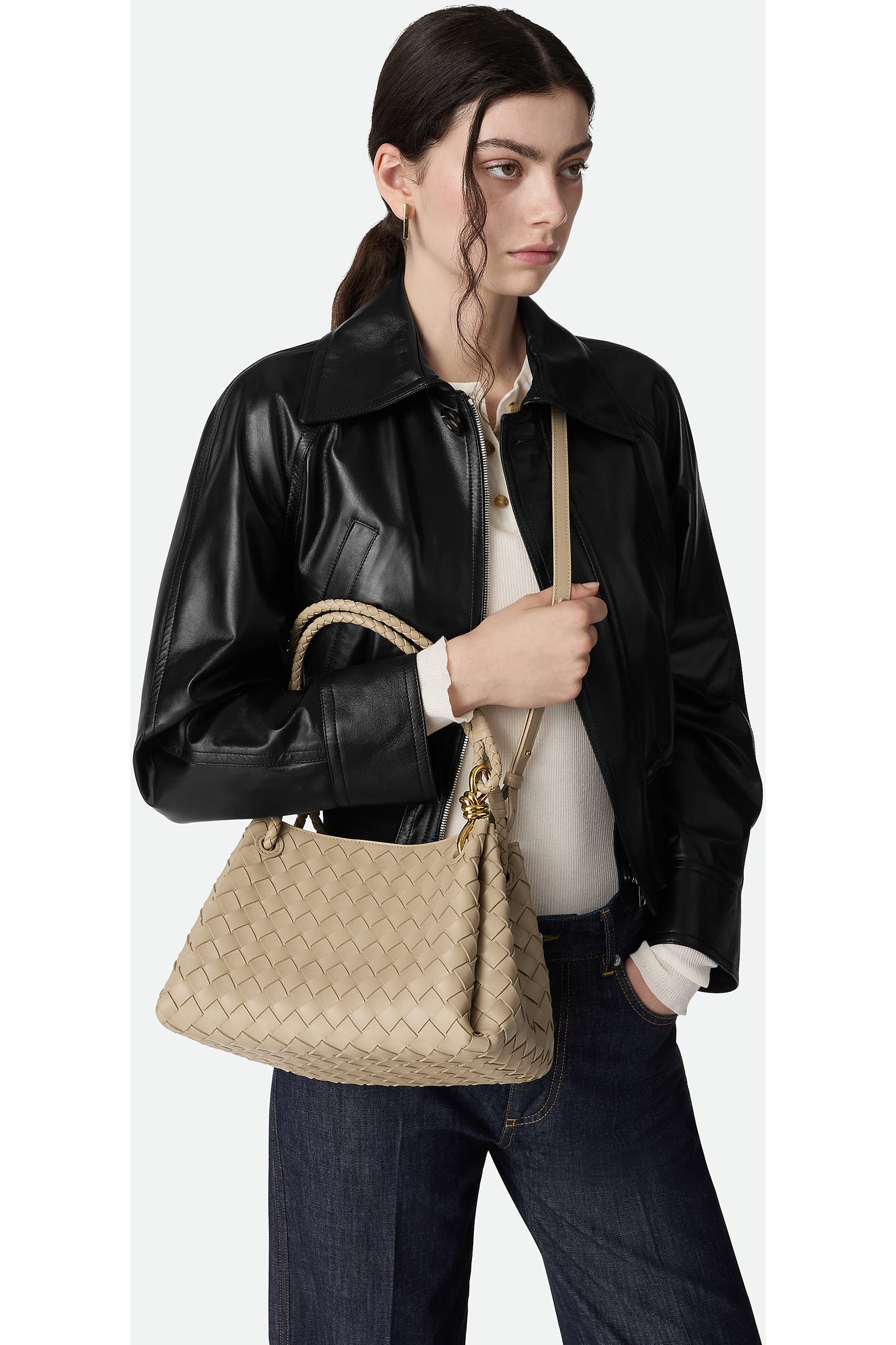 Removable Racking Labeling Bottega Veneta Small Parachute Intrecciato Leather Shoulder Bag (Women ...