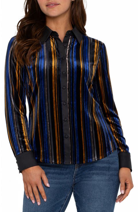 Stripe Burnout Fitted Shirt