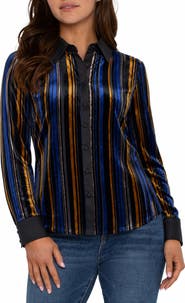 Liverpool Los Angeles Stripe Burnout Fitted Shirt