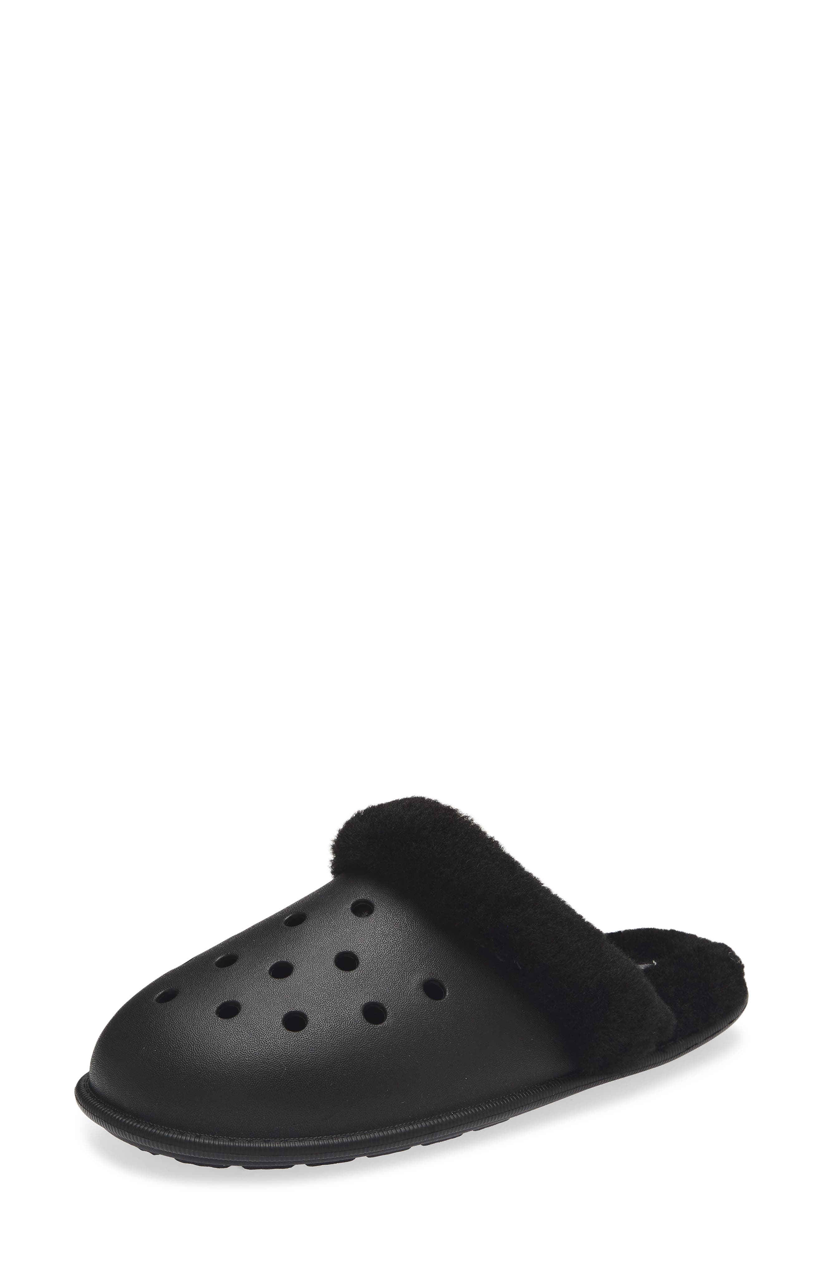 CROCS Classic Fuzz Scuff, Main, color, Black