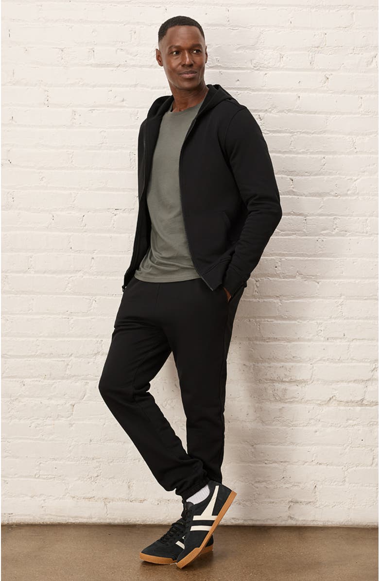 Pact Organic Brushed Fleece Sweatpant, Alternate, color, Black