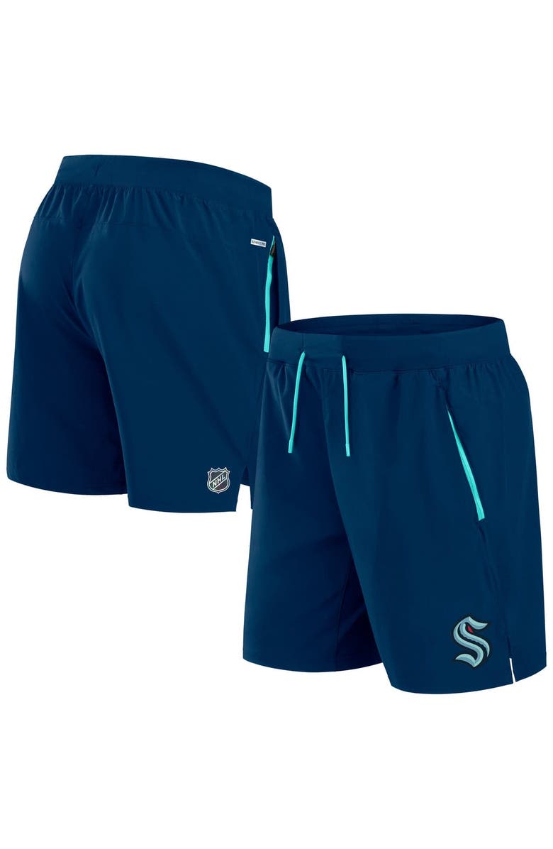 FANATICS Men's Fanatics Deep Sea Blue Seattle Kraken Authentic Pro Rink Performance Shorts, Main, color, Navy