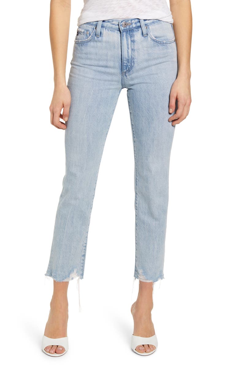 AG Isabelle High Waist Ankle Straight Leg Jeans, Main, color, 