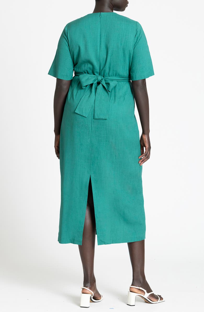 ELOQUII Wrap Bodice Dress, Alternate, color, 