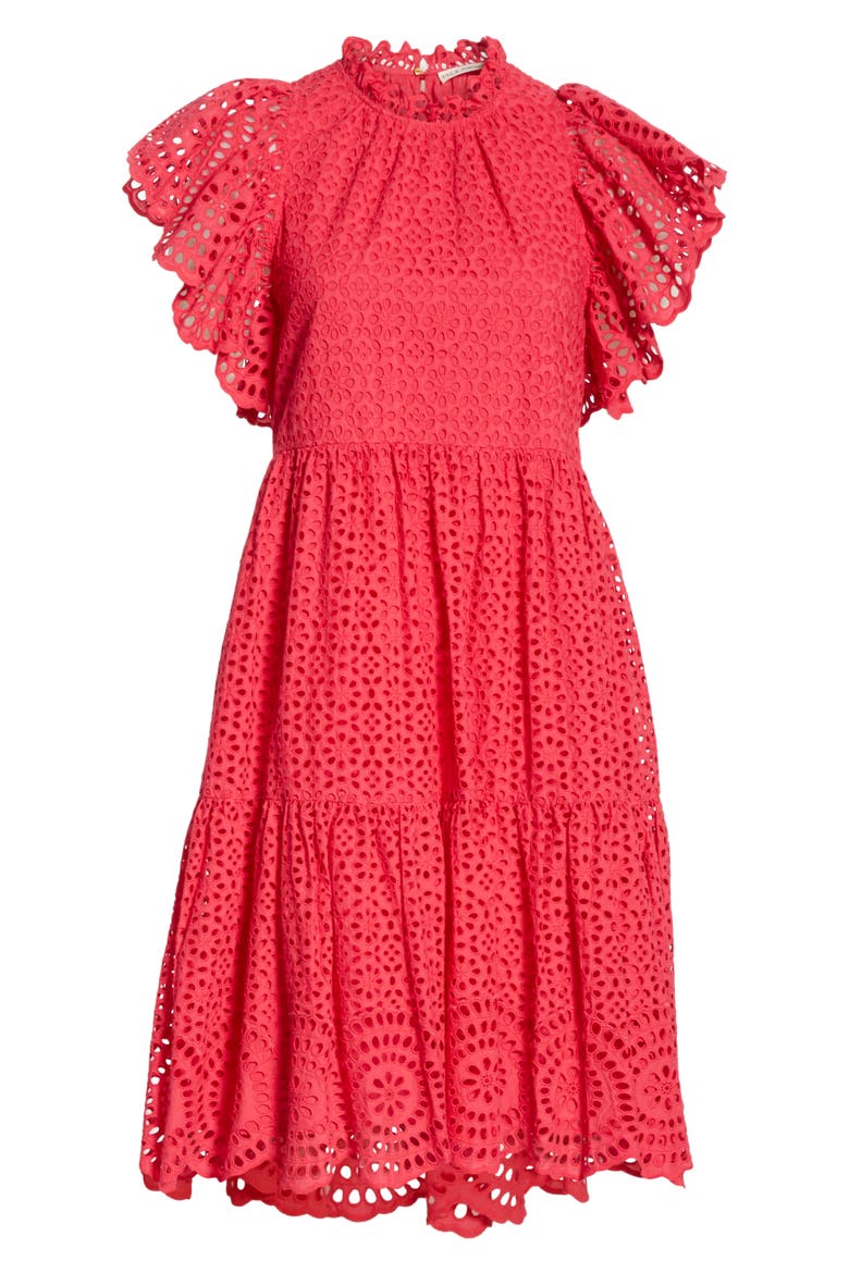 Norah Eyelet Dress, Alternate, color, FUCHSIA