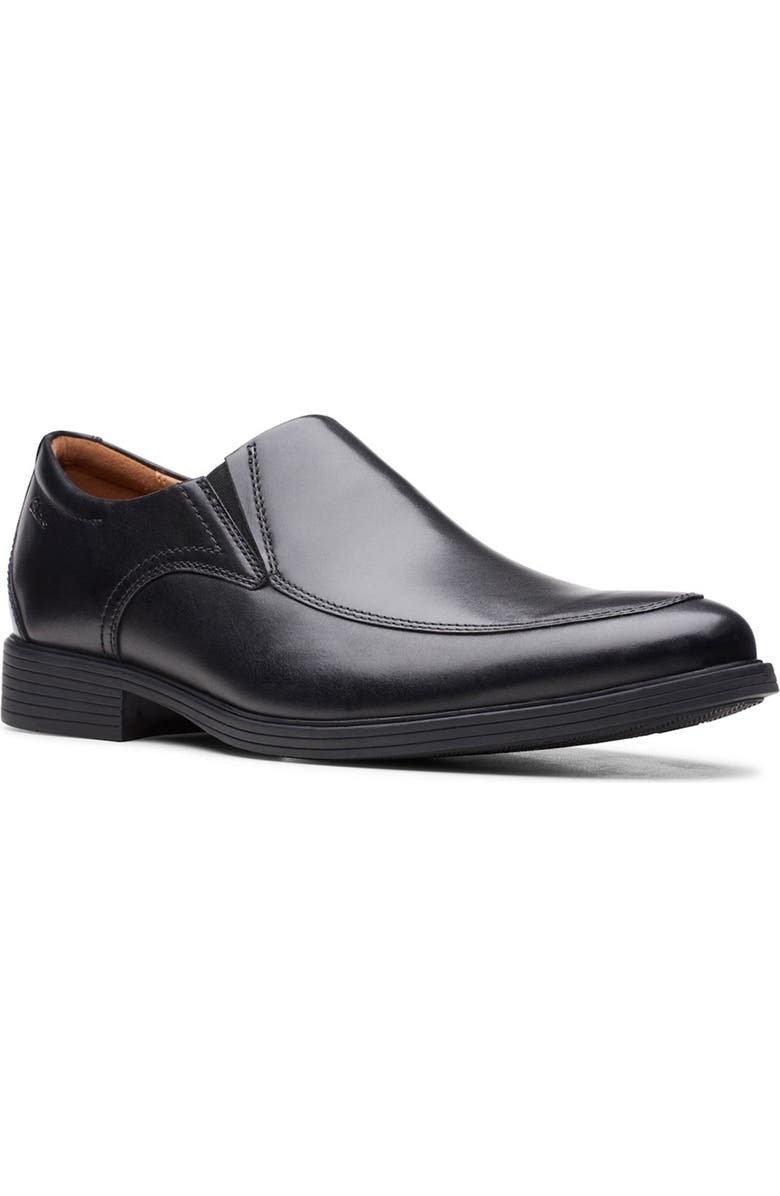 Clarks<sup>®</sup> Whiddon Step Slip-On Loafer - Wide Width Available, Main, color, Black Leather