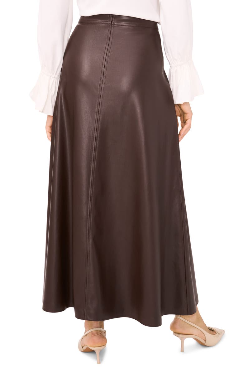 Vince Camuto Faux Leather A-Line Skirt, Alternate, color, Espresso